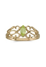 nice marquise peridot filigree yellow gold birthstone baby ring